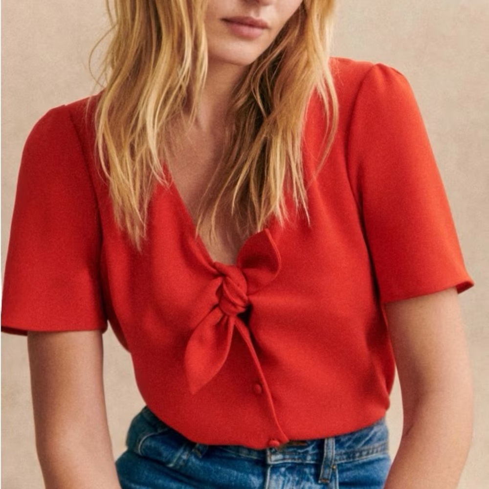Sezane Red Blouse